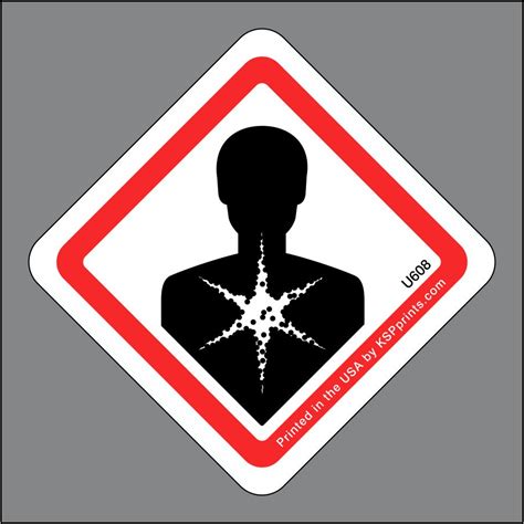 Use this health hazard symbol label to identify hazardous situations