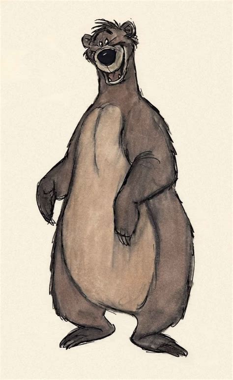 Disney concept drawing of Baloo the Bear Disney Character Drawings ...