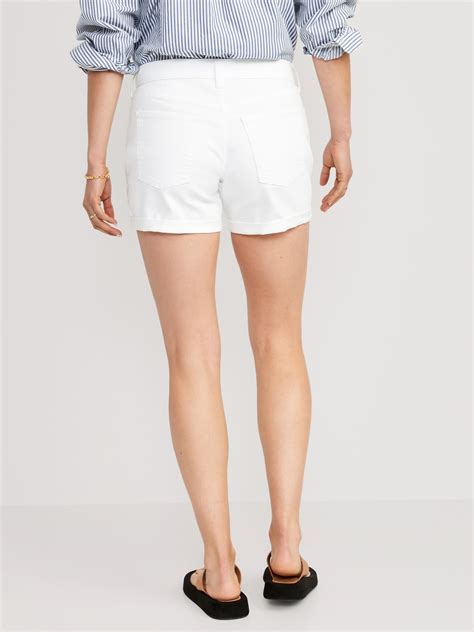 Mid-Rise Wow White Jean Shorts -- 5-inch inseam | Old Navy