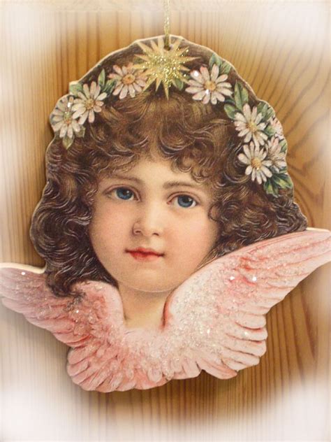 angel head in pink Vintage Christmas, Christmas Ideas, Christmas Cards ...