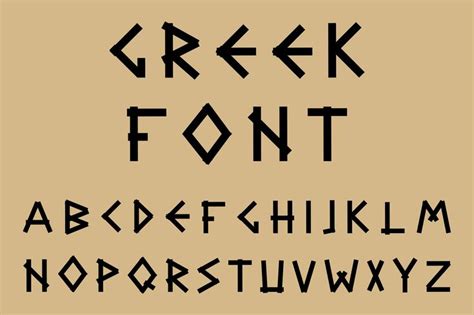 Black letters in ancient style. | Greek font, Greek letters font, Cool ...