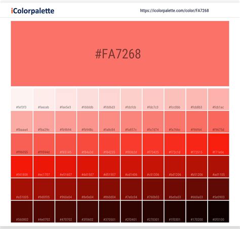 Color space information #fa7268 | Pantone 16-1546 Tpx Living Coral ...