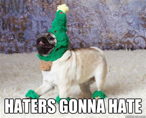 HATERS GONNA HATE - Christmas Pug - quickmeme