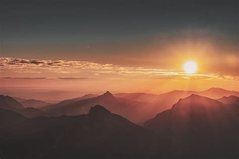 Free download | HD wallpaper: sunrise, mountains, landscape, nature, hd ...