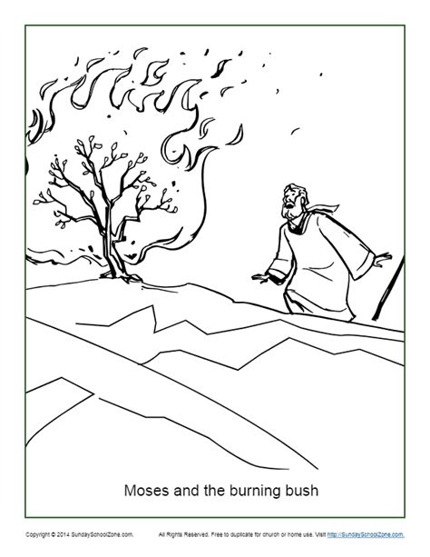 Moses and the Burning Bush Coloring Page