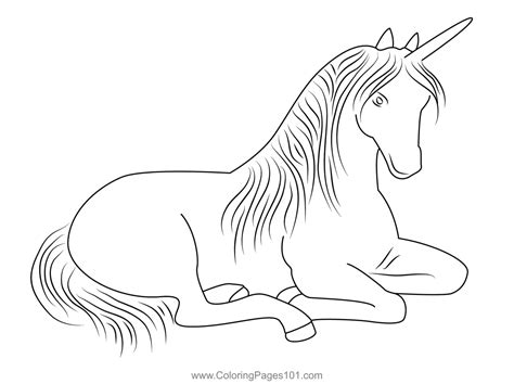 Sitting Unicorn Coloring Page for Kids - Free Unicorns Printable ...