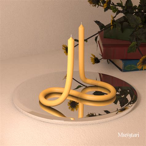 3D Model of Pastel Aesthetic Candles