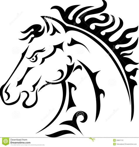 Horse head tattoo stock illustration. Image of mouth - 26801110