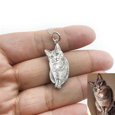 KittySensations™ Custom Cat Necklace with Personal Engraving in Solid ...