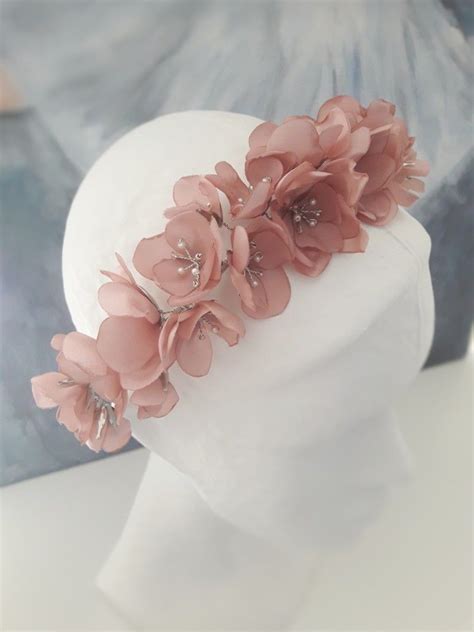 Flower Wedding Headband Bridal Head Piece Floral Boho - Etsy | Fabric ...