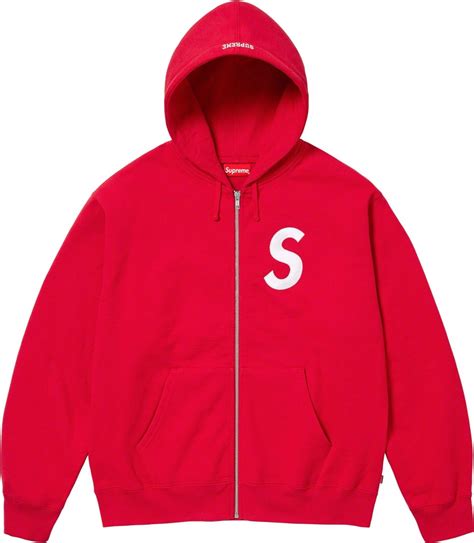 Supreme Red S-Logo Zip Hoodie (FW23) | INC STYLE