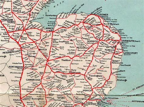 London and North Eastern Railway. Map of East Anglia -1930 | Train map ...