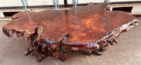 Redwood Burl Coffee Table 60c36x18 Tall With Hand Rubbed Epoxy Finish ...