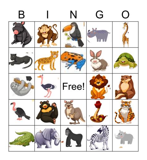 Jungle Party! Bingo Card