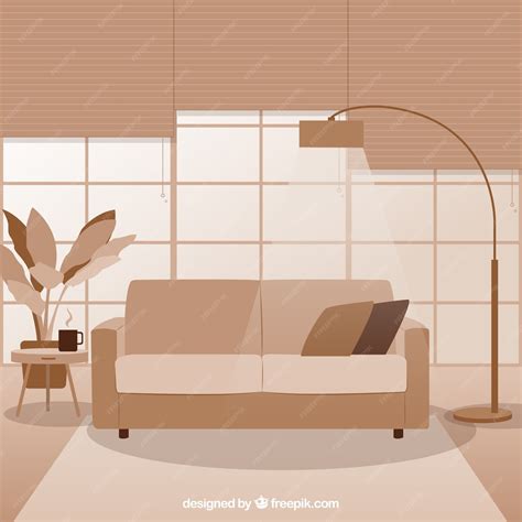 Free Vector | Monochromatic modern living room