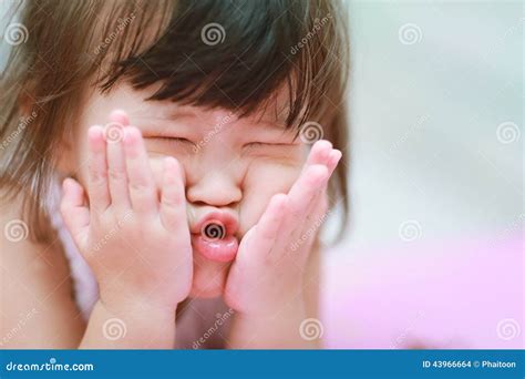 Little Girl Make a Funny Face Stock Photo - Image of tongue, child ...