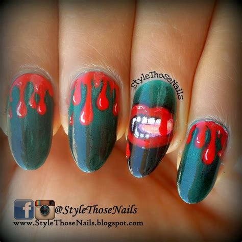 Halloween Vampire Nails - 3 Dark colours for | Vampire nails, Nail art ...