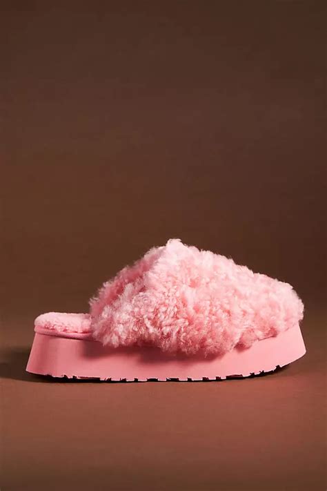 Ugg Maxi Curly Platform Slide Slippers In Pink | ModeSens