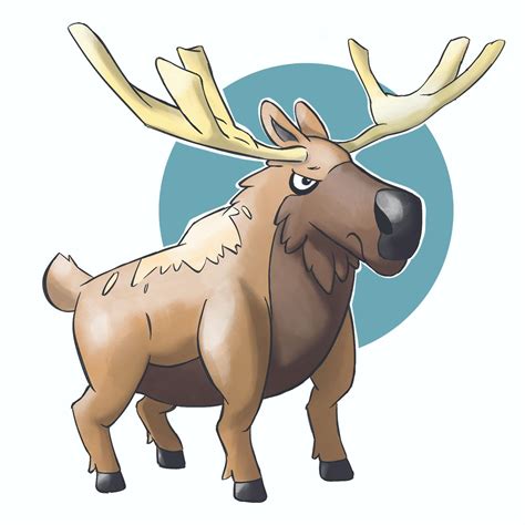 I was commissioned to draw moose as a pokemon, no typing, just moose ...