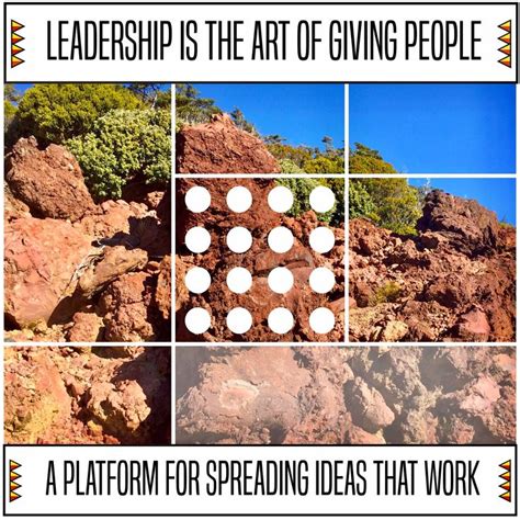 four different pictures with the words, leadership is the art of giving ...