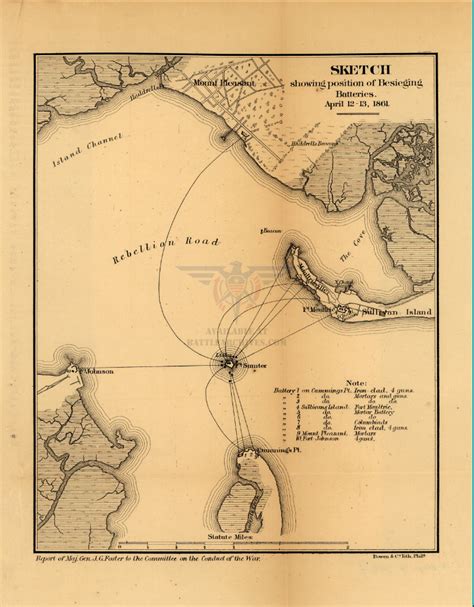 Fort Sumter April 1861 Bombardment Battle Map – Battle Archives