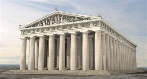 an architectural model of the parthenon temple, with statues on top and ...