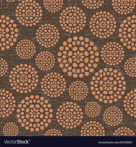 Brown circles fabric texture seamless pattern Vector Image