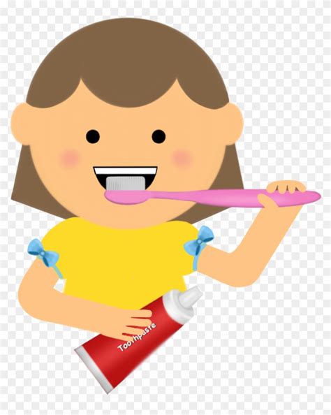 Brushing - Girl Brushing Teeth Clipart Png - Free Transparent PNG ...