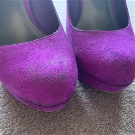 Purple suede high heels, New Look size 7/40 Well... - Depop