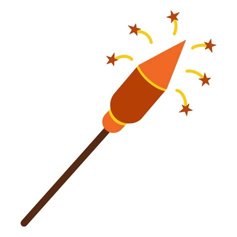 Vector illustration of a red firecracker on a stick. Hand-drawn ...