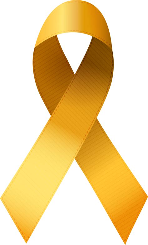 Gold Ribbon. Childhood cancer sign 11016471 PNG