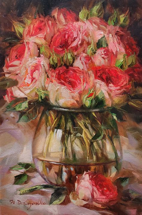 Roses Flowers Oil Painting Original Canvas Art Floral | Etsy Canada