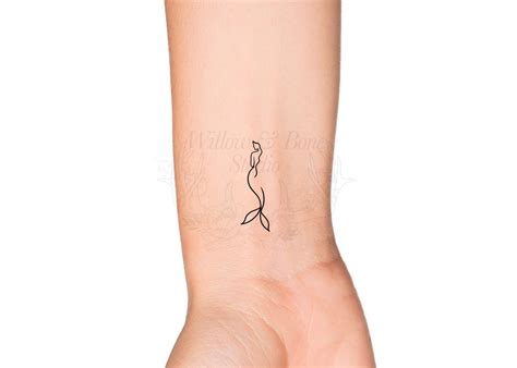 Mermaid Outline Temporary Tattoo Siren Tattoo Mermaid Tail and Scales ...