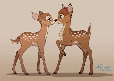 Bambi and Faline Redrawn 2019 by littleFernanda on DeviantArt Bambi ...