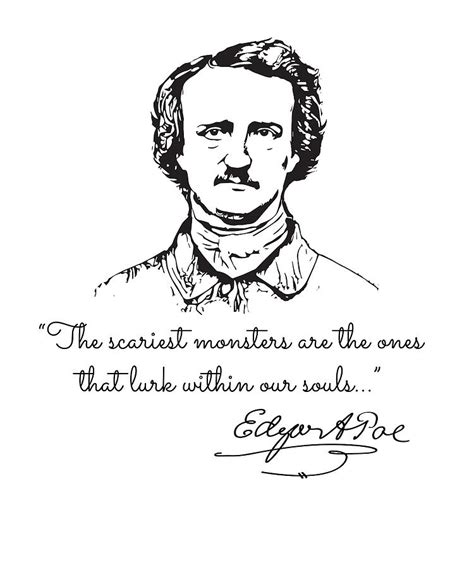 Edgar Allan Poe Quotes Inspirational On Love Death Drawing by Bruno ...