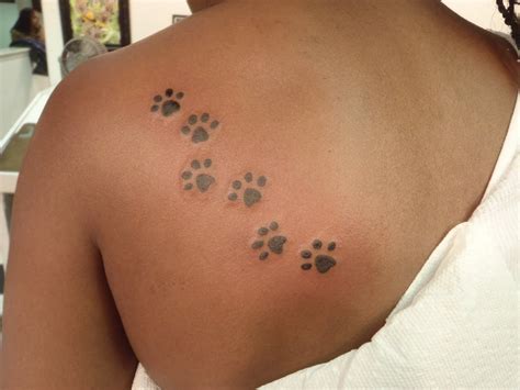 Cat Paw Print Trail Tattoo