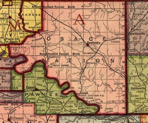 Map Of Osage County Oklahoma - Topographic Map World