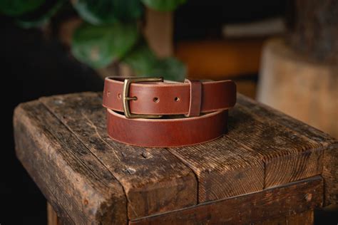 Craft Brown Leather Belt, Handmade American Harness Thick Belt – Craft ...