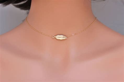 Feather Necklace Gold Feather Necklace 14k Gold Fill - Etsy