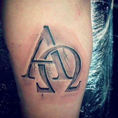 Alpha And Omega Cross Tattoo