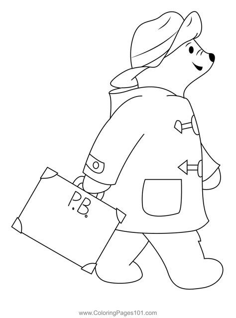 Walk Paddington Bear Coloring Page for Kids - Free Paddington Printable ...