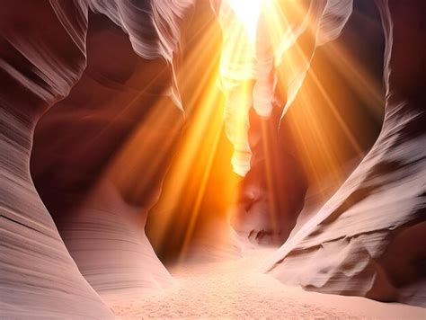 Premium AI Image | antelope canyon with sunlight shining