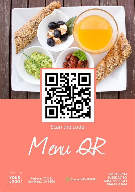 Editable pastel color menu with QR code | Food menu design, Menu design ...