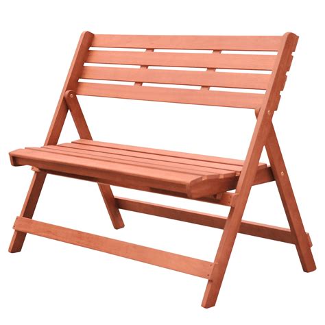 Malibu Outdoor Patio 4-foot Wood Folding Bench - Walmart.com