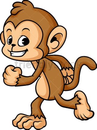 Monkey Running Cartoon Vector Clipart - FriendlyStock