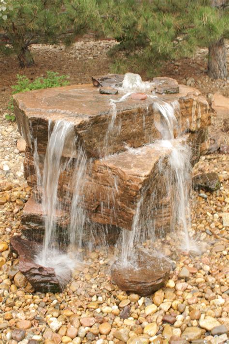 Core drilled sandstone water feature, pondless Backyard Water Fountains ...