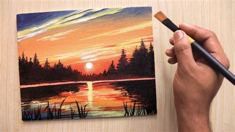 [View 43+] Canvas Painting Ideas Easy Sunset