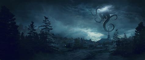 ArtStation - H.P. LOVECRAFT The Fear from beyond - New England village