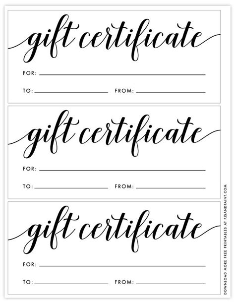 Printable Gift Certificates Template For Your Needs