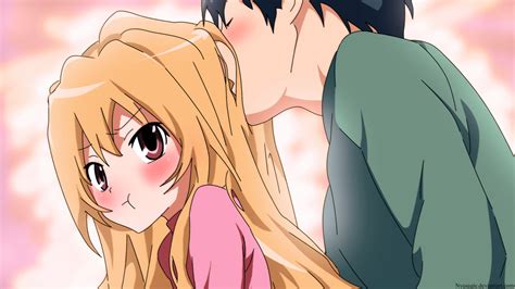 Toradora! HD Wallpaper: Ryuuji & Taiga's Adorable Moment by Nyusagie